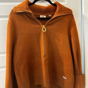 Elie Tahari Women's Orange Cowl Neck Sweater